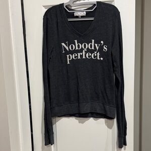 Wildfox Charcoal 'Nobody's Perfect' Sweatshirt